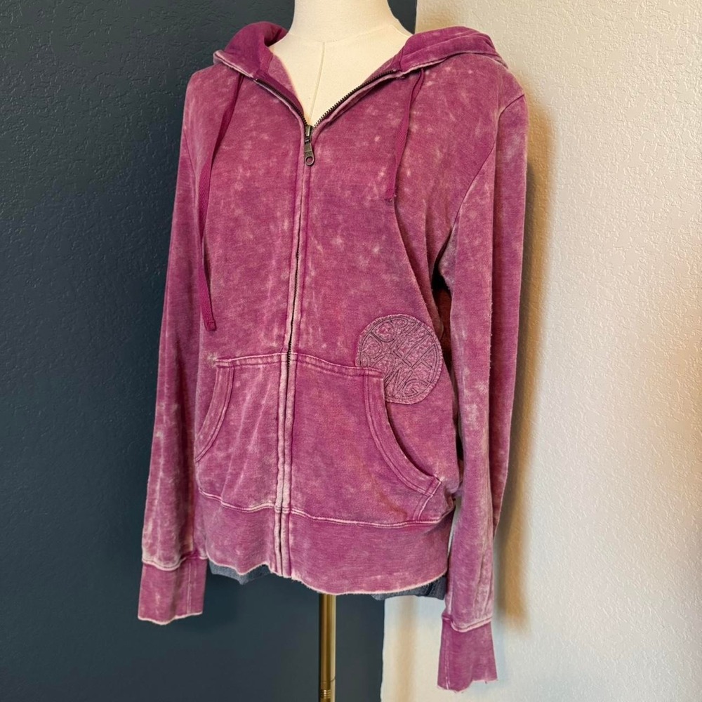 Y2K Billabong Burnout Magenta Beach‎ Hoodie, Large